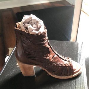 Free bird leather peep toe boot